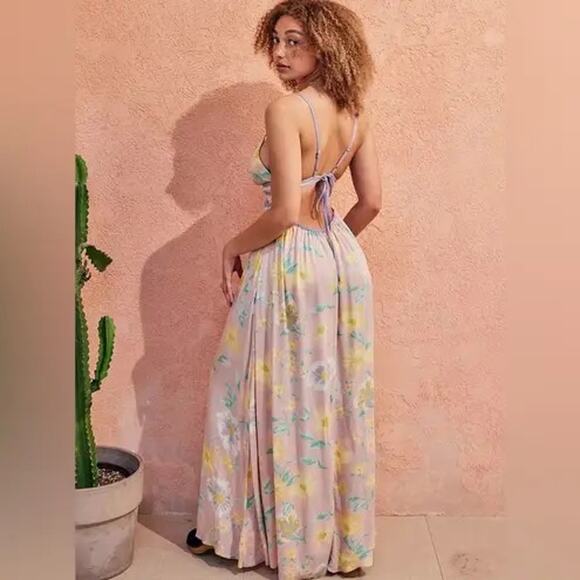 New Free People Wisteria Maxi Dress Light Combo Size Large - Picture 10 of 11
